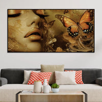 Designer Abstract Woman Face Canvas Wall Art Painting