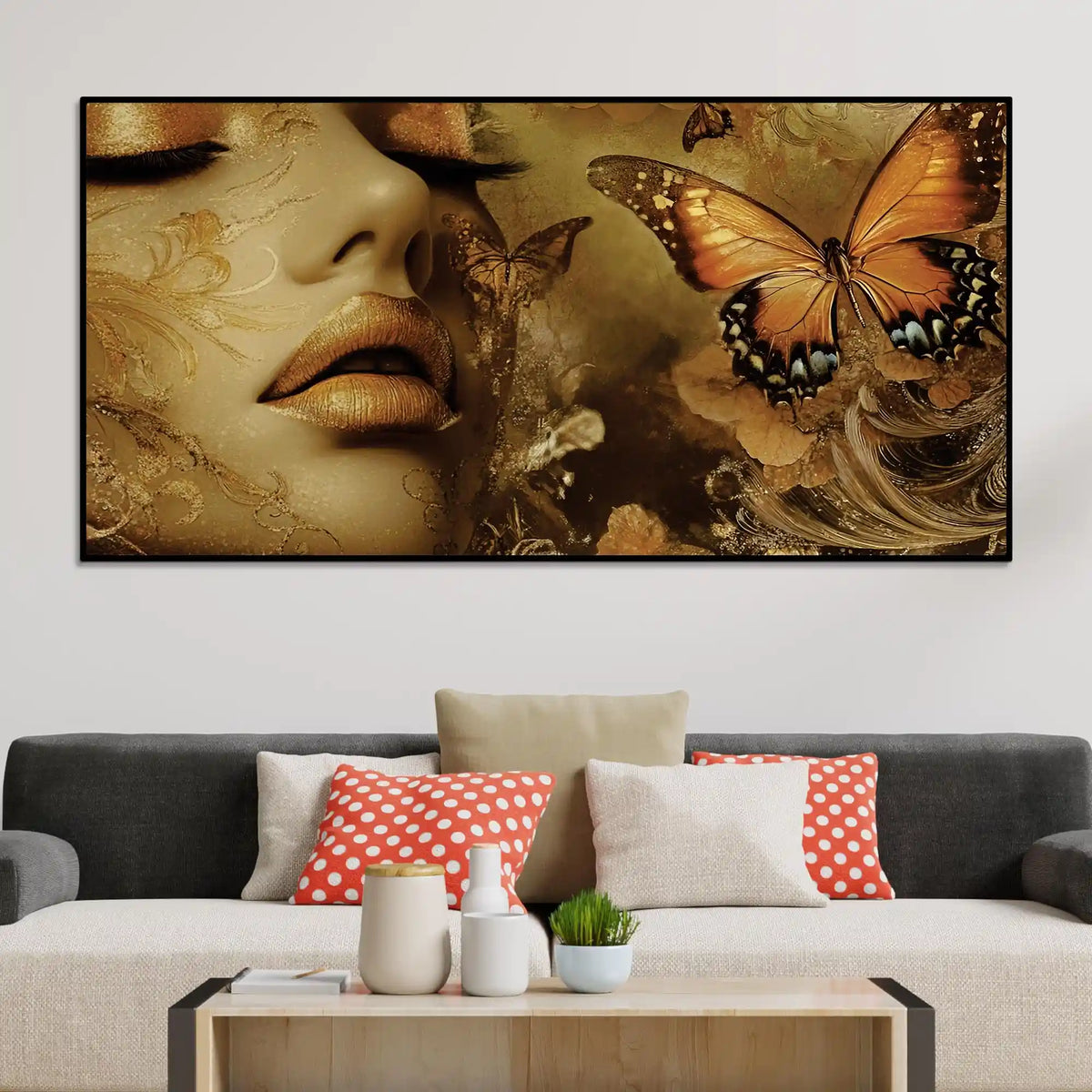 Designer Abstract Woman Face Canvas Wall Art Painting