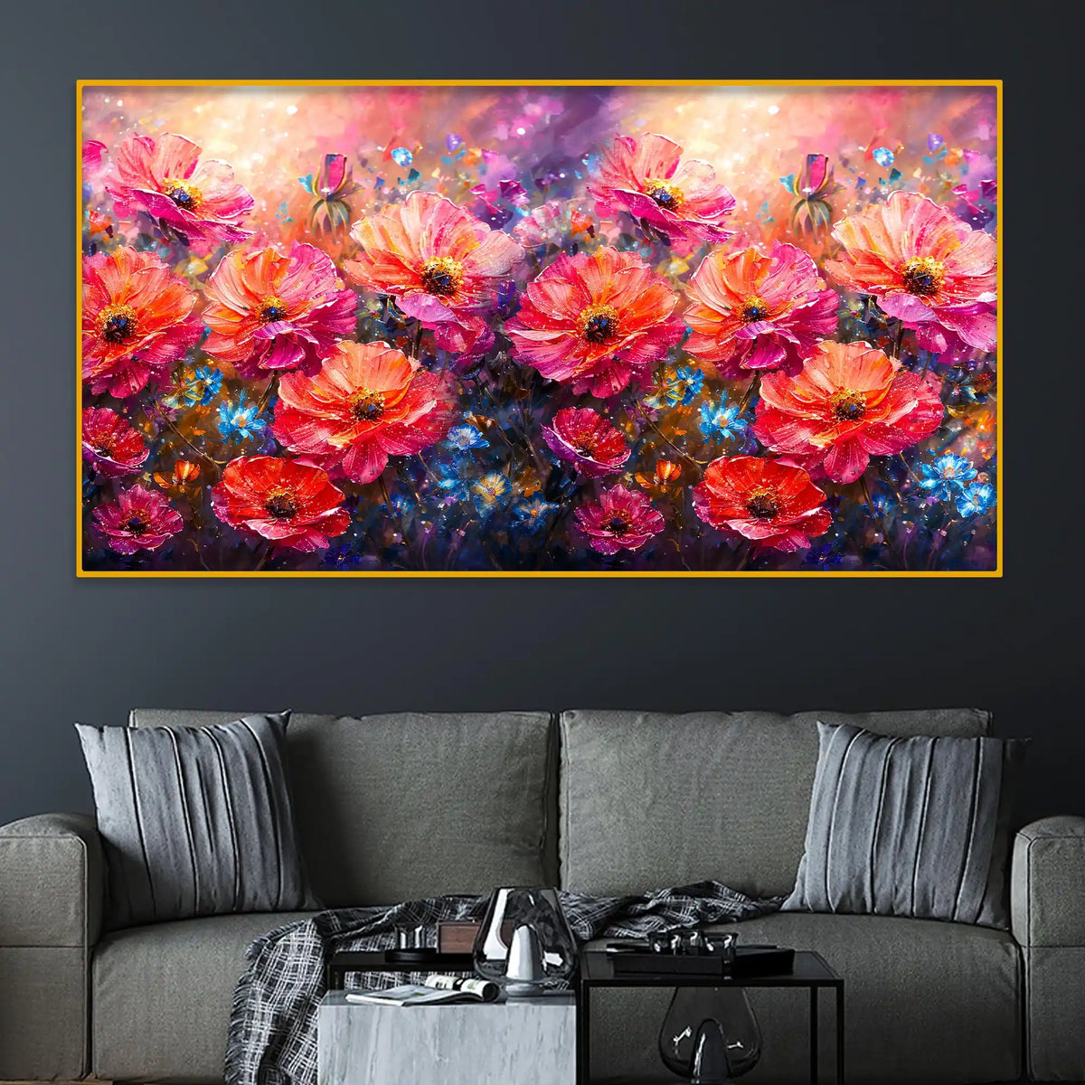 Designer Artistic Blossom Crystal Glass Wall Painting for Elegant Interior Décor