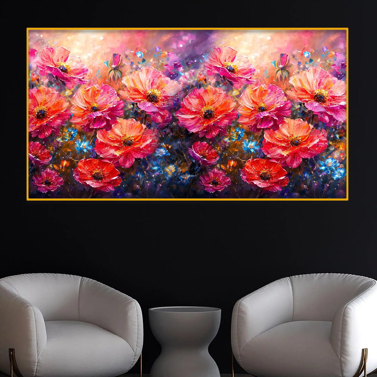 Designer Artistic Blossom Crystal Glass Wall Painting for Elegant Interior Décor