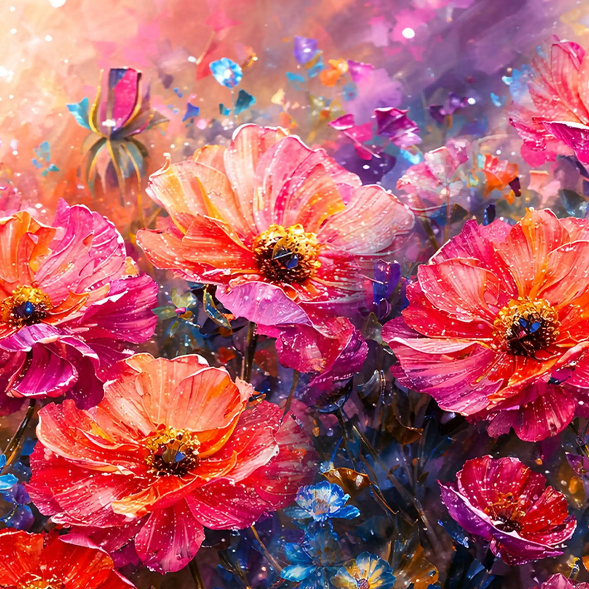 Designer Artistic Blossom Crystal Glass Wall Painting for Elegant Interior Décor