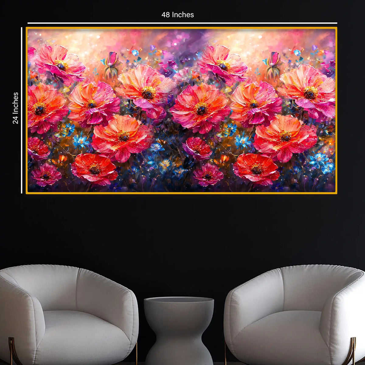 Designer Artistic Blossom Crystal Glass Wall Painting for Elegant Interior Décor