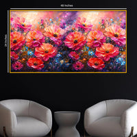 Designer Artistic Blossom Crystal Glass Wall Painting for Elegant Interior Décor