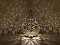 Designer Floral Shadow Casting Table Light