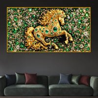 Designer Horse Crystal Glass Wall Painting