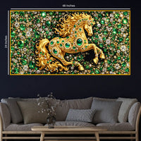 Designer Horse Crystal Glass Wall Painting
