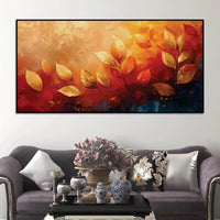 Designer Leaves Canvas Painting for Living Room Wall Decor