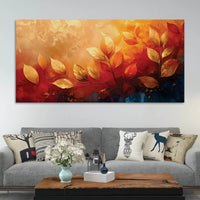 Designer Leaves Canvas Painting for Living Room Wall Decor
