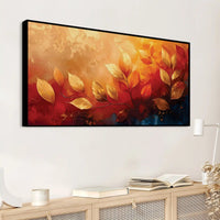 Designer Leaves Canvas Painting for Living Room Wall Decor