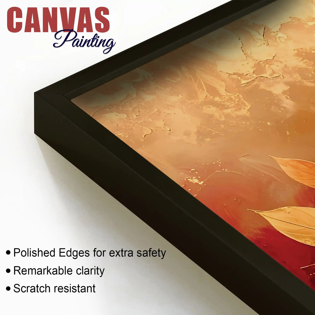 Designer Leaves Canvas Painting for Living Room Wall Decor