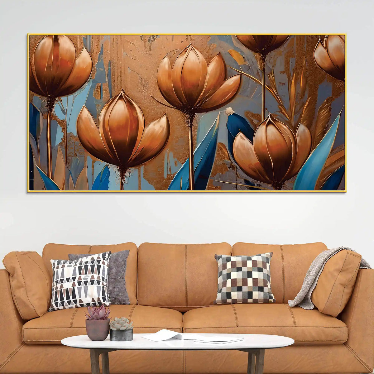 Designer Lotus Flower Canvas Painting for Modern Home