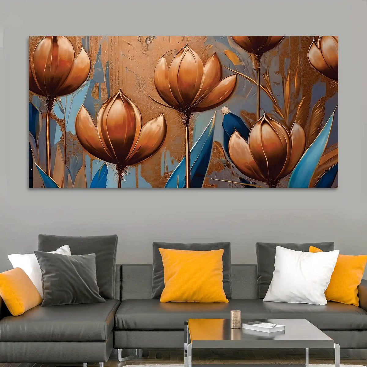 Designer Lotus Flower Canvas Painting for Modern Home