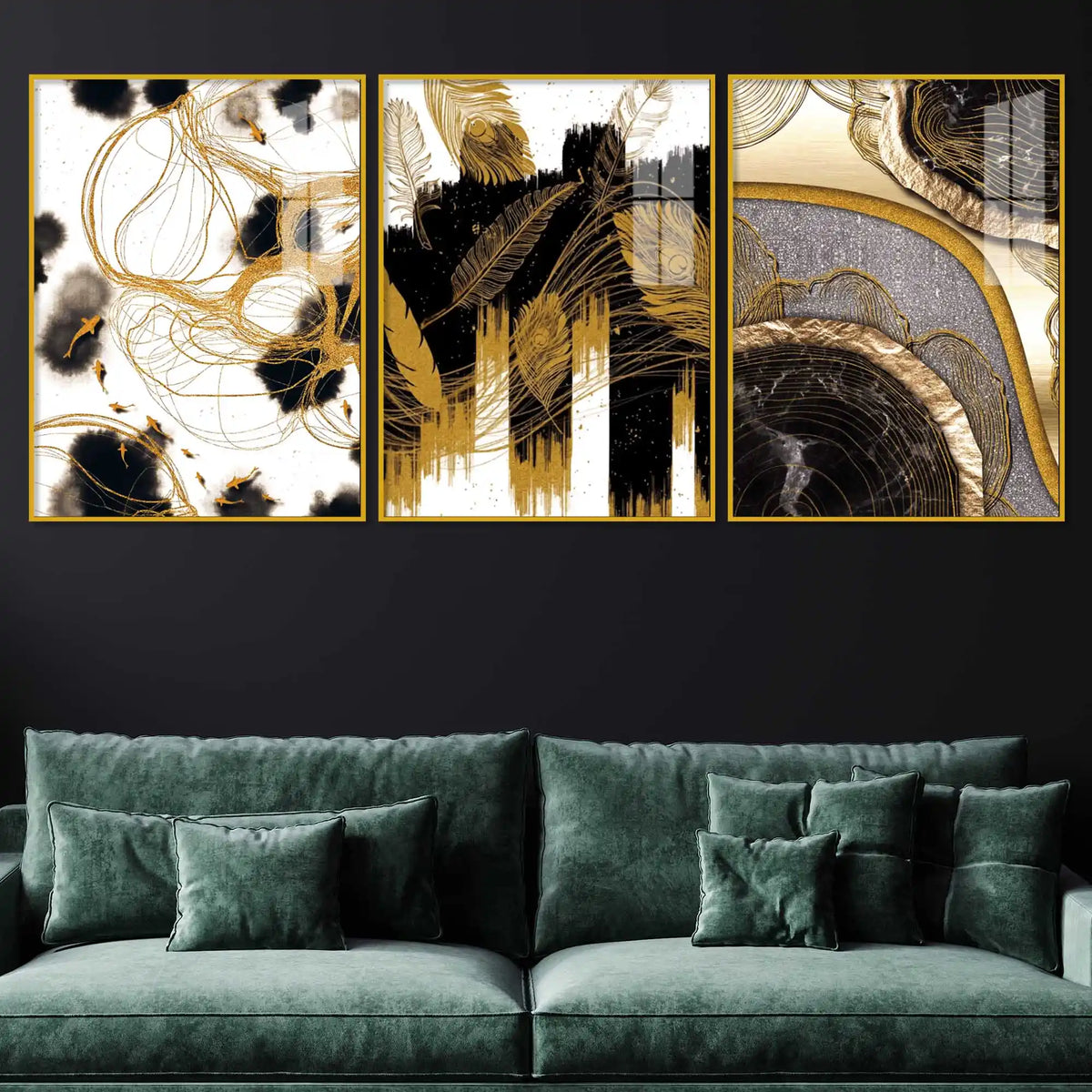 Designer Luxury Textured Acrylic Wall Art Painting Set of 3