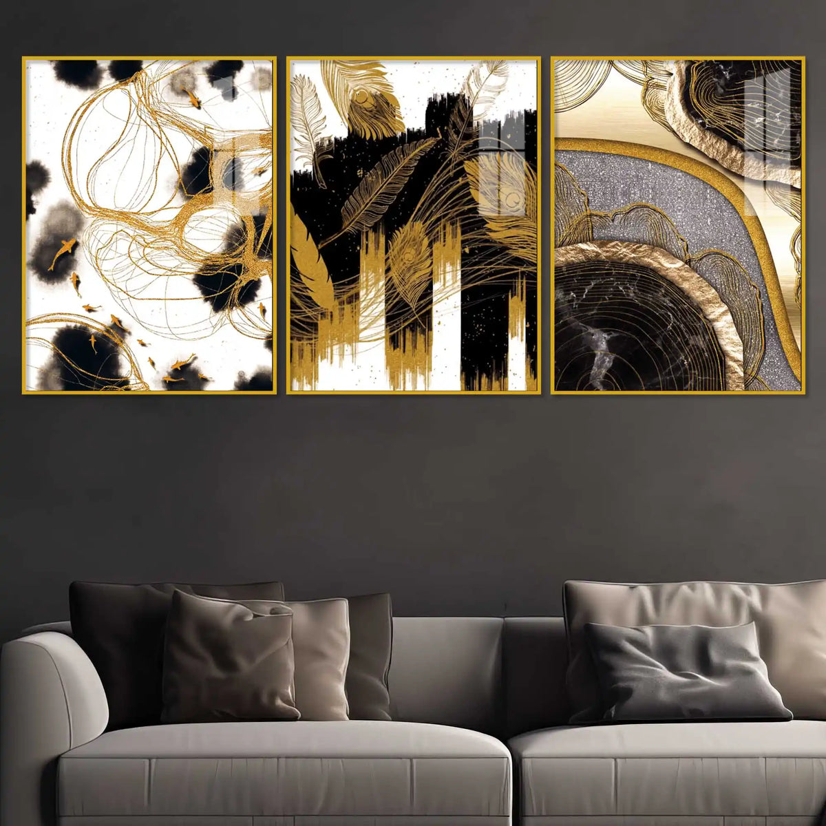 Designer Luxury Textured Acrylic Wall Art Painting Set of 3