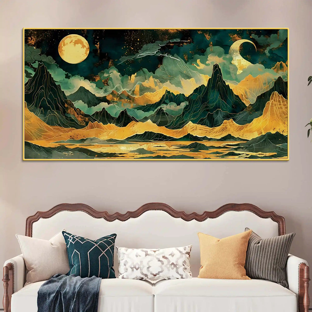 Designer Moonlit Mountain Canvas Painting