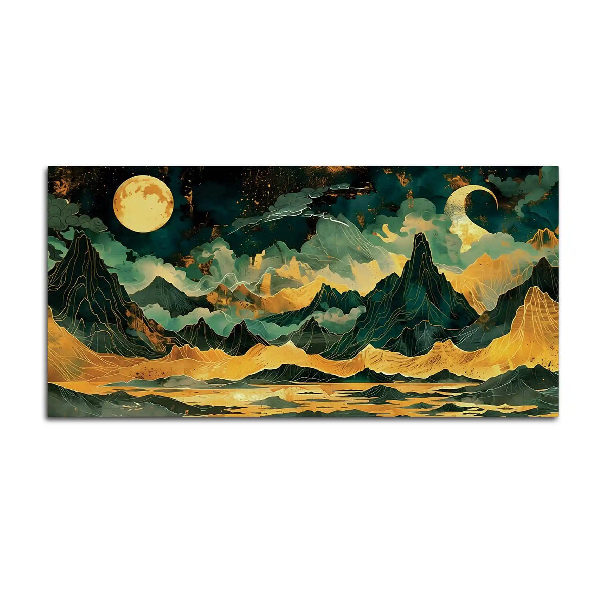 Designer Moonlit Mountain Canvas Painting