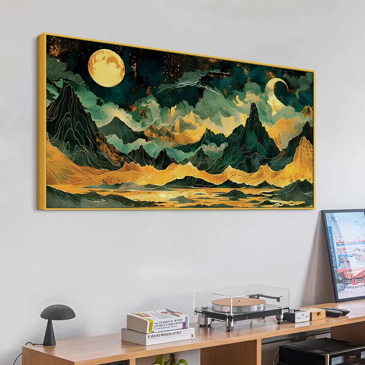Designer Moonlit Mountain Canvas Painting