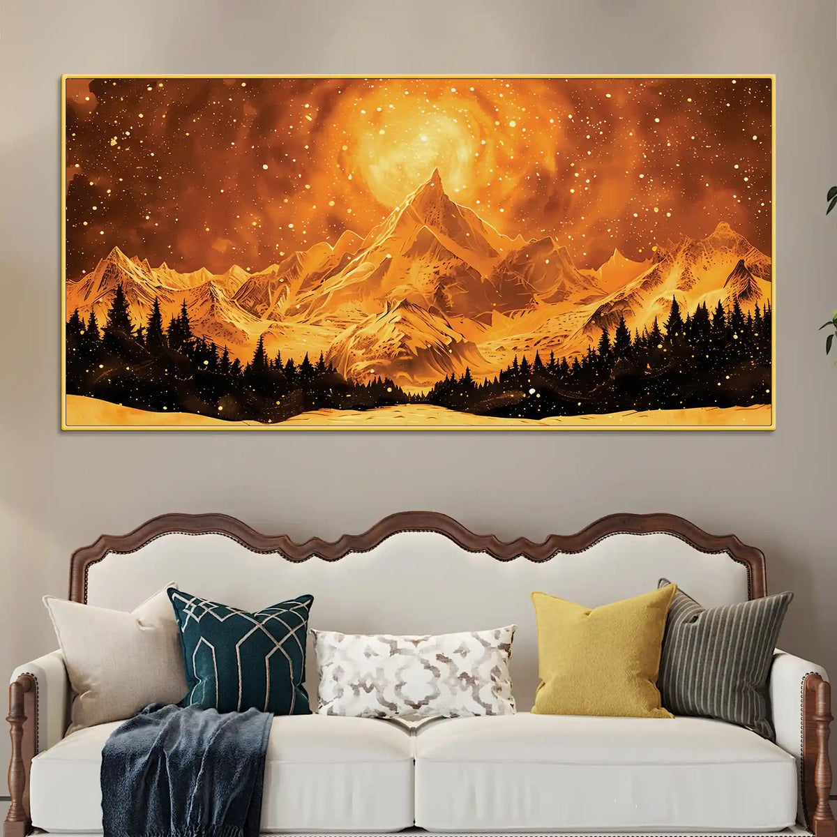 Designer Mountain Sunset Canvas Painting