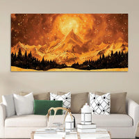 Designer Mountain Sunset Canvas Painting