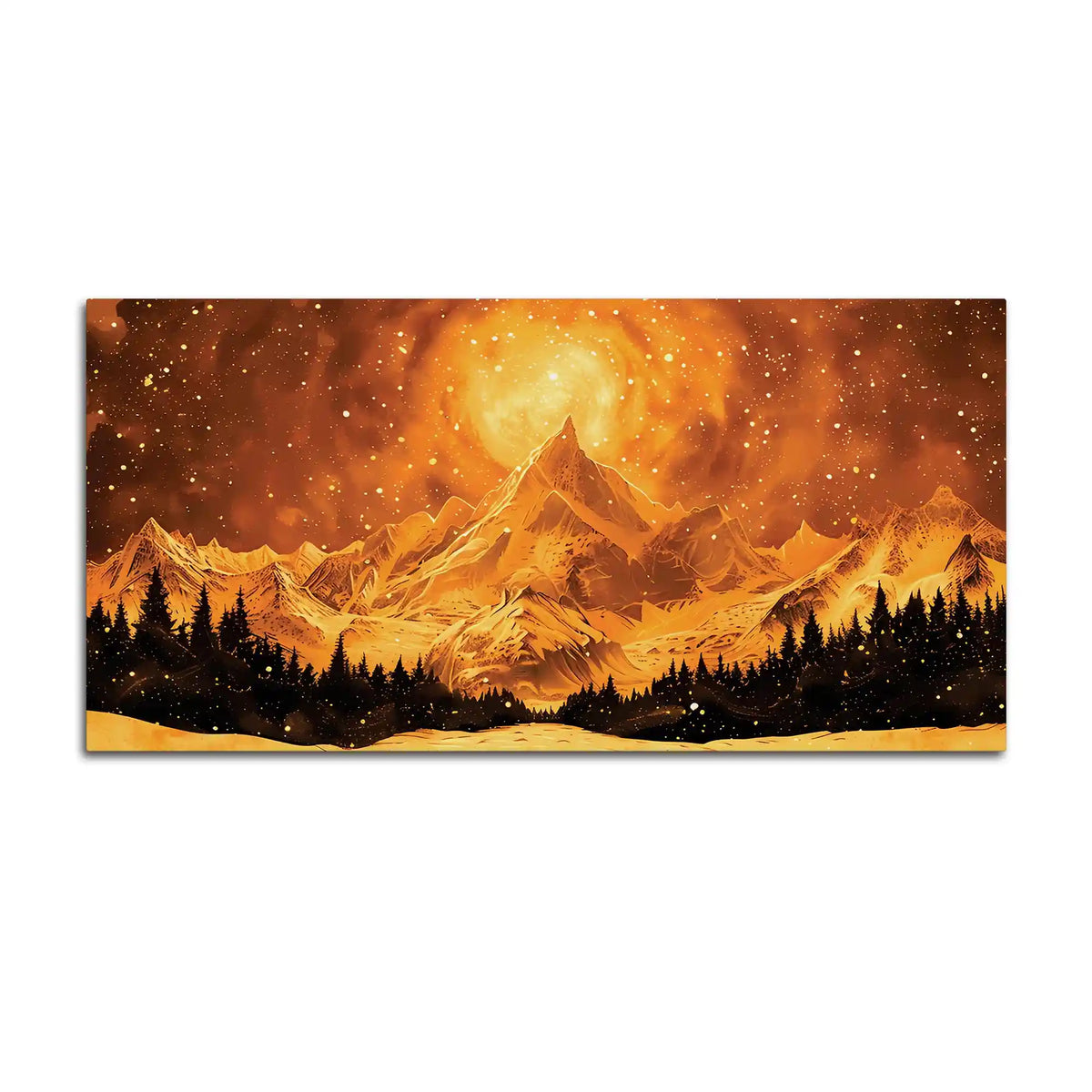 Designer Mountain Sunset Canvas Painting