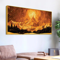 Designer Mountain Sunset Canvas Painting