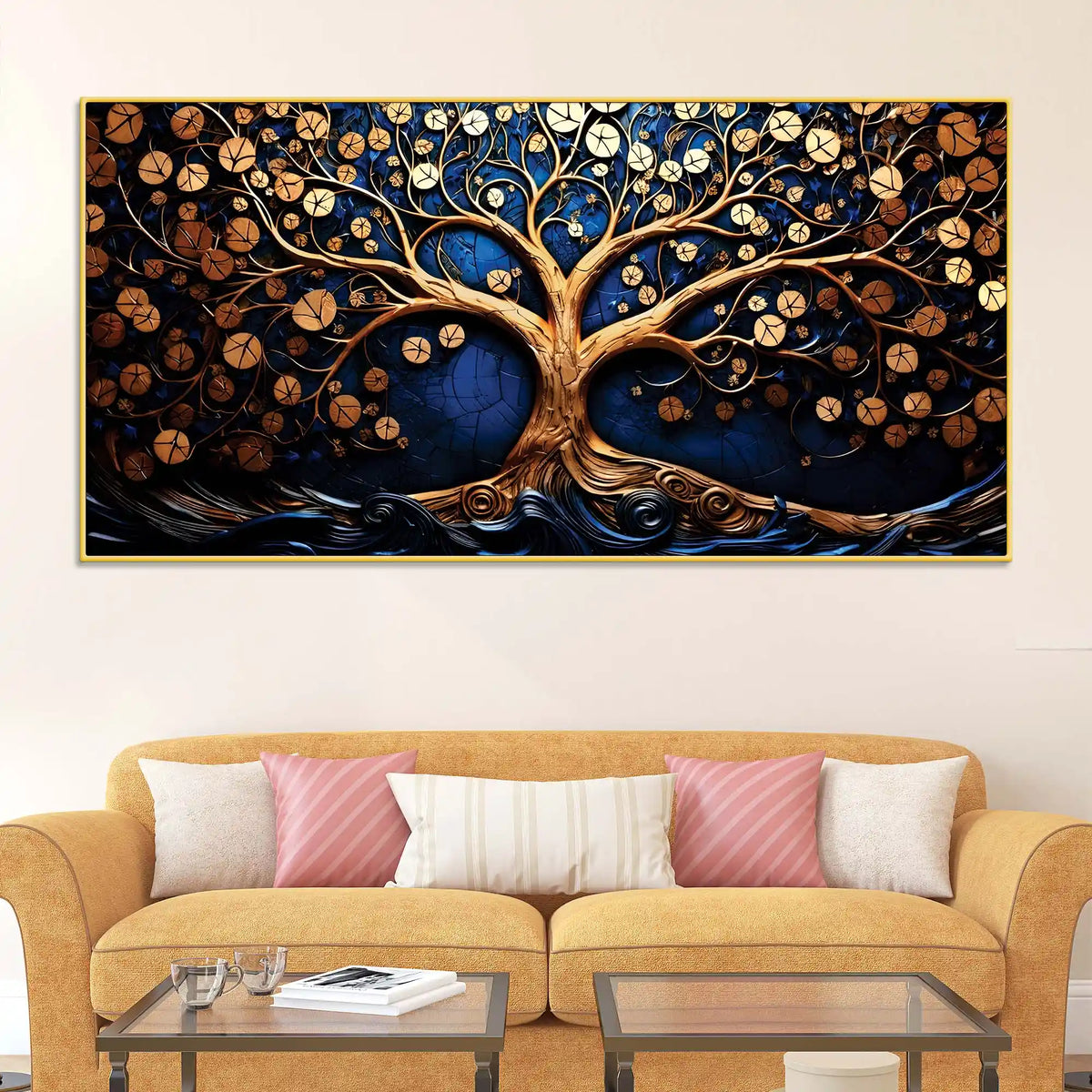 Designer Nature Tree of Life Canvas Painting for Home & Office Décor
