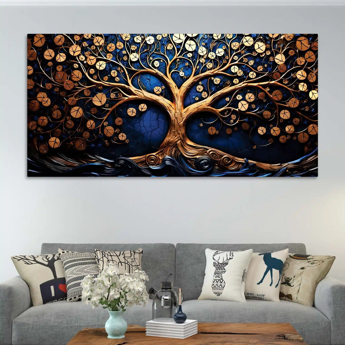 Designer Nature Tree of Life Canvas Painting for Home & Office Décor