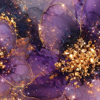 Designer Purple Flower Crystal Glass Wall Painting