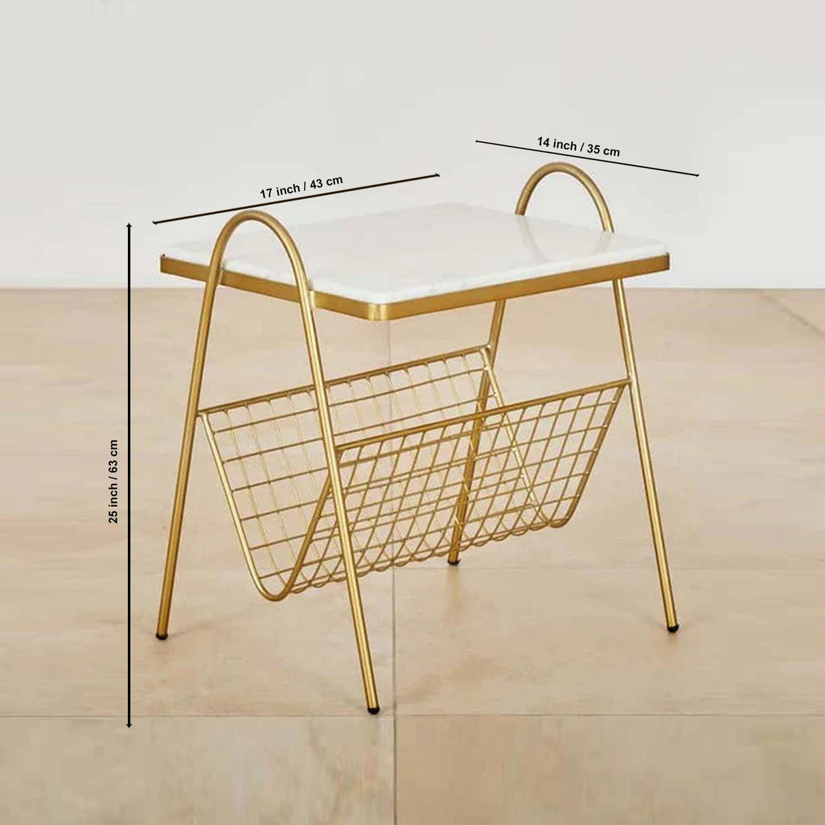 Designer Square Shape White Marble Side Table