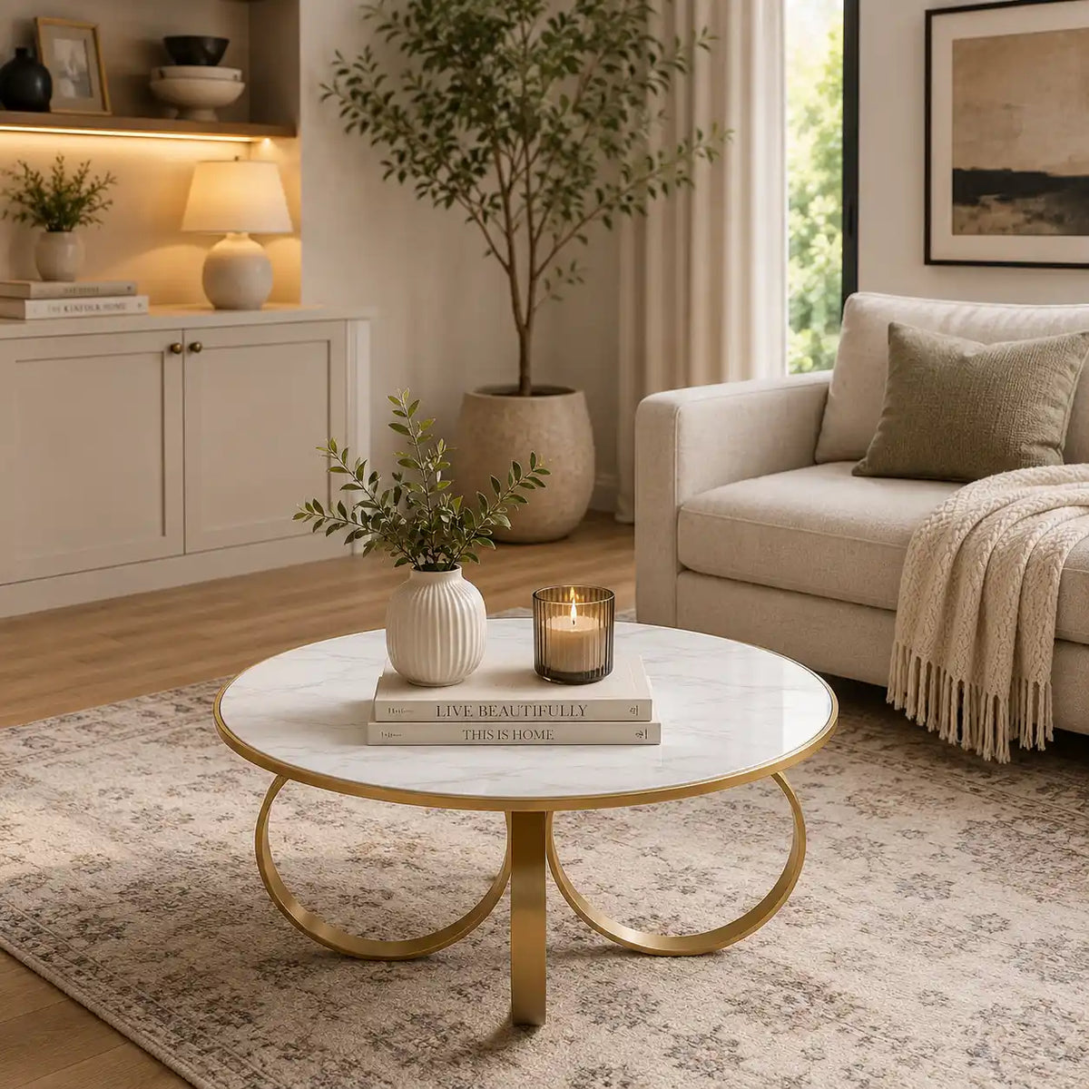 Designer Round Center Table for Modern Living Room Interiors