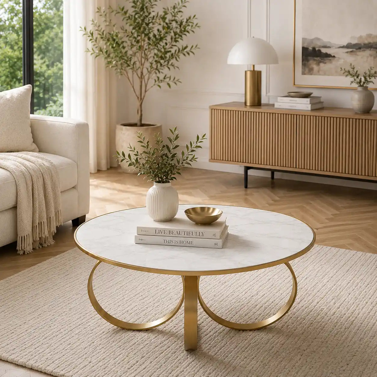 Designer Round Center Table for Modern Living Room Interiors