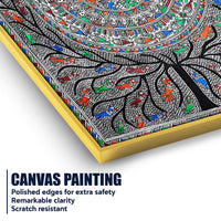 Detailed Madhubani Canvas Wall Painting for Home Décor
