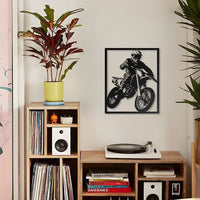 Dirt Bike Rider Metal Wall Art for Rider Room Décor