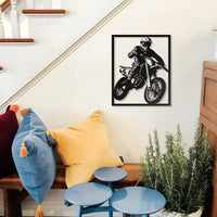 Dirt Bike Rider Metal Wall Art for Rider Room Décor