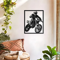 Dirt Bike Rider Metal Wall Art for Rider Room Décor