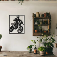 Dirt Bike Rider Metal Wall Art for Rider Room Décor