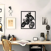 Dirt Bike Rider Metal Wall Art for Rider Room Décor