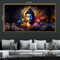 Divine Buddha Aura Crystal Glass Painting for Premium Wall Decor