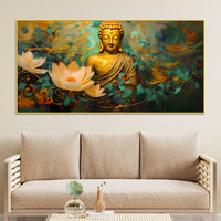 Divine Buddha Lotus Wall Painting for Calm & Spiritual Spaces