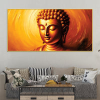 Divine Buddha Lotus Wall Painting – Luxury Living Room Decor