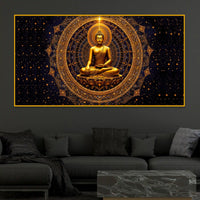 Divine Buddha Meditation Crystal Glass Painting for Wall Décor