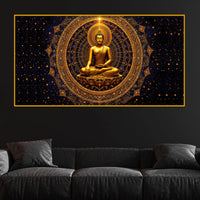 Divine Buddha Meditation Crystal Glass Painting for Wall Décor