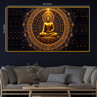 Divine Buddha Meditation Crystal Glass Painting for Wall Décor