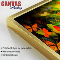 Divine Buddha Wall Painting with Butterfly & Green Nature Theme