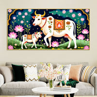 Divine Cow & Calf Pichwai Painting | Positive Energy Wall Decor