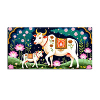 Divine Cow & Calf Pichwai Painting | Positive Energy Wall Decor