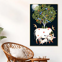 Divine Cow Pichwai Canvas Painting | Spiritual Home Decor