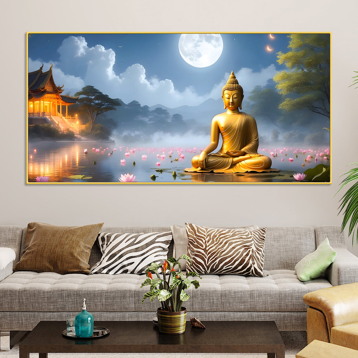 Divine & Elegant Buddha Wall Painting for Home & Office