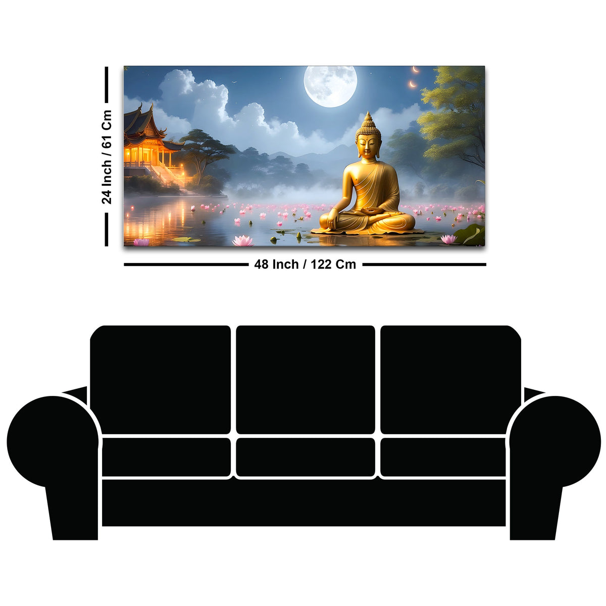 Divine & Elegant Buddha Wall Painting for Home & Office
