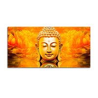 Divine Golden Buddha Lotus Canvas Painting for Peaceful Modern Home Décor